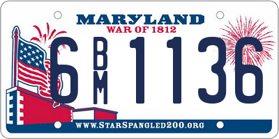 MD license plate 6BM1136