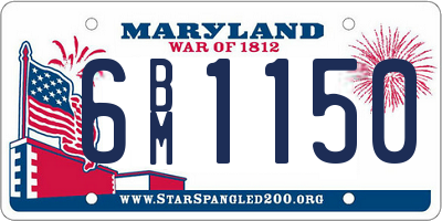 MD license plate 6BM1150