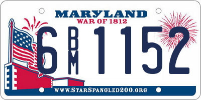 MD license plate 6BM1152