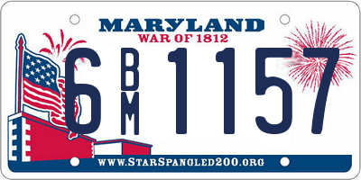 MD license plate 6BM1157
