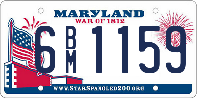MD license plate 6BM1159