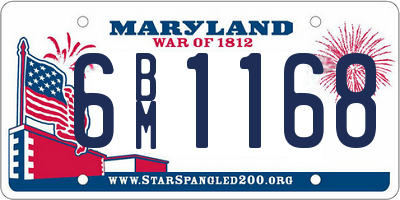 MD license plate 6BM1168