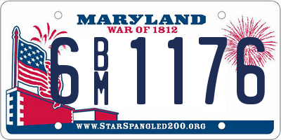MD license plate 6BM1176