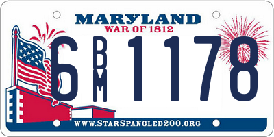 MD license plate 6BM1178