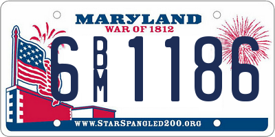 MD license plate 6BM1186
