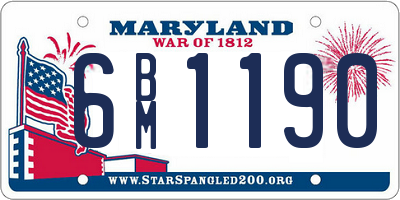 MD license plate 6BM1190