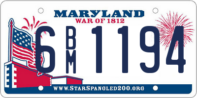MD license plate 6BM1194