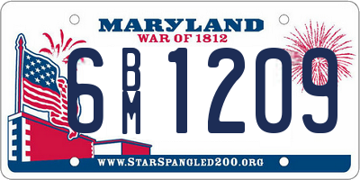 MD license plate 6BM1209