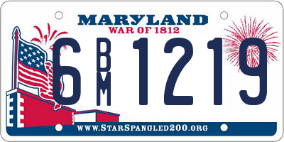 MD license plate 6BM1219