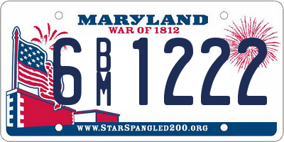 MD license plate 6BM1222