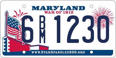 MD license plate 6BM1230