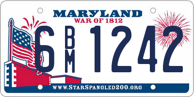 MD license plate 6BM1242