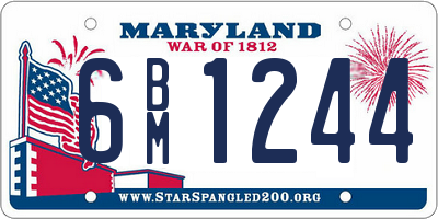 MD license plate 6BM1244