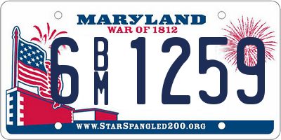 MD license plate 6BM1259