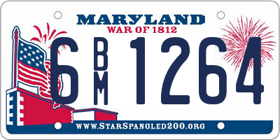 MD license plate 6BM1264