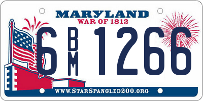 MD license plate 6BM1266