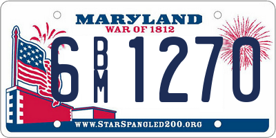 MD license plate 6BM1270
