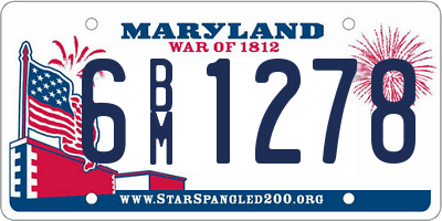 MD license plate 6BM1278