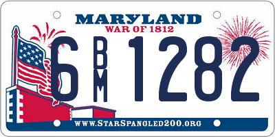 MD license plate 6BM1282