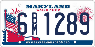 MD license plate 6BM1289