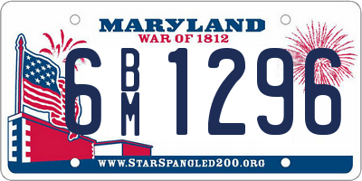 MD license plate 6BM1296