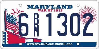 MD license plate 6BM1302