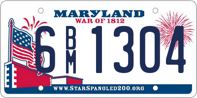 MD license plate 6BM1304
