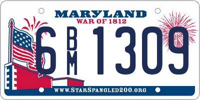 MD license plate 6BM1309
