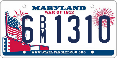 MD license plate 6BM1310