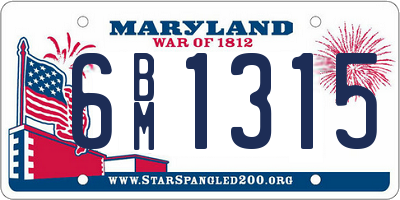MD license plate 6BM1315