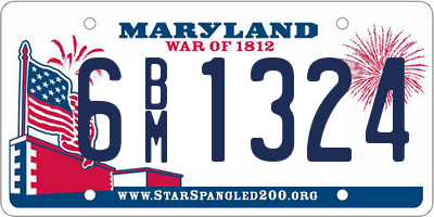 MD license plate 6BM1324
