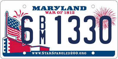 MD license plate 6BM1330