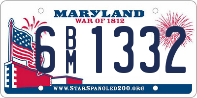 MD license plate 6BM1332