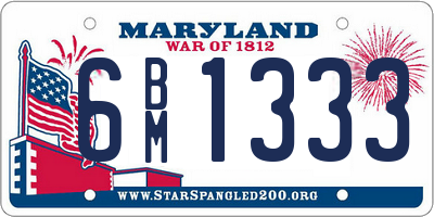MD license plate 6BM1333