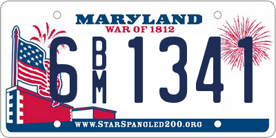 MD license plate 6BM1341