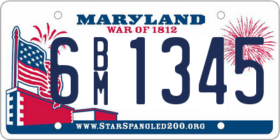 MD license plate 6BM1345