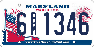 MD license plate 6BM1346