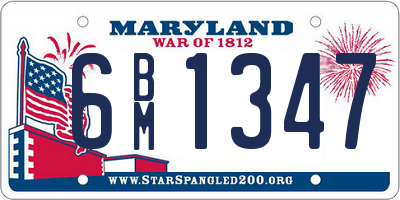 MD license plate 6BM1347