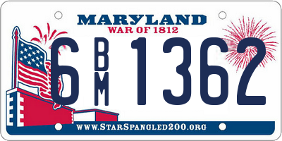 MD license plate 6BM1362