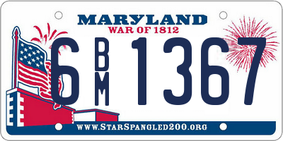 MD license plate 6BM1367