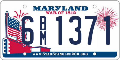 MD license plate 6BM1371