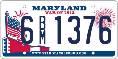 MD license plate 6BM1376