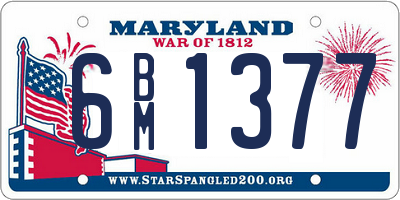 MD license plate 6BM1377