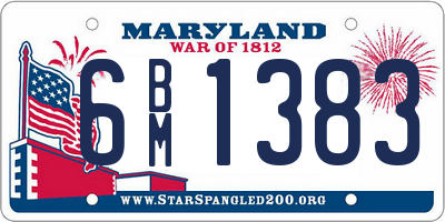 MD license plate 6BM1383