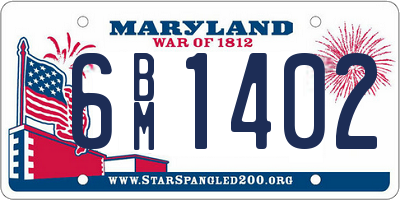 MD license plate 6BM1402