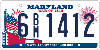 MD license plate 6BM1412