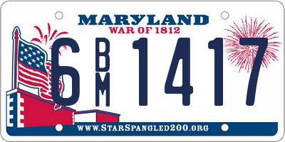 MD license plate 6BM1417