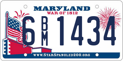 MD license plate 6BM1434