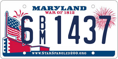 MD license plate 6BM1437