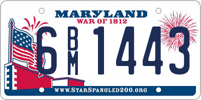 MD license plate 6BM1443